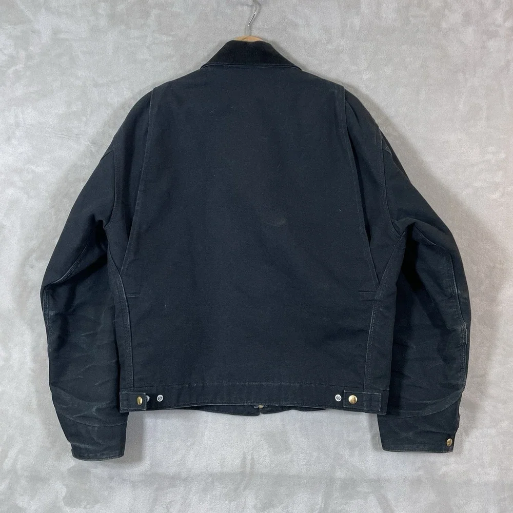Carhartt J001 BLK Black Detroit Jacket Mens Medium Regular Honeycomb Fade USA